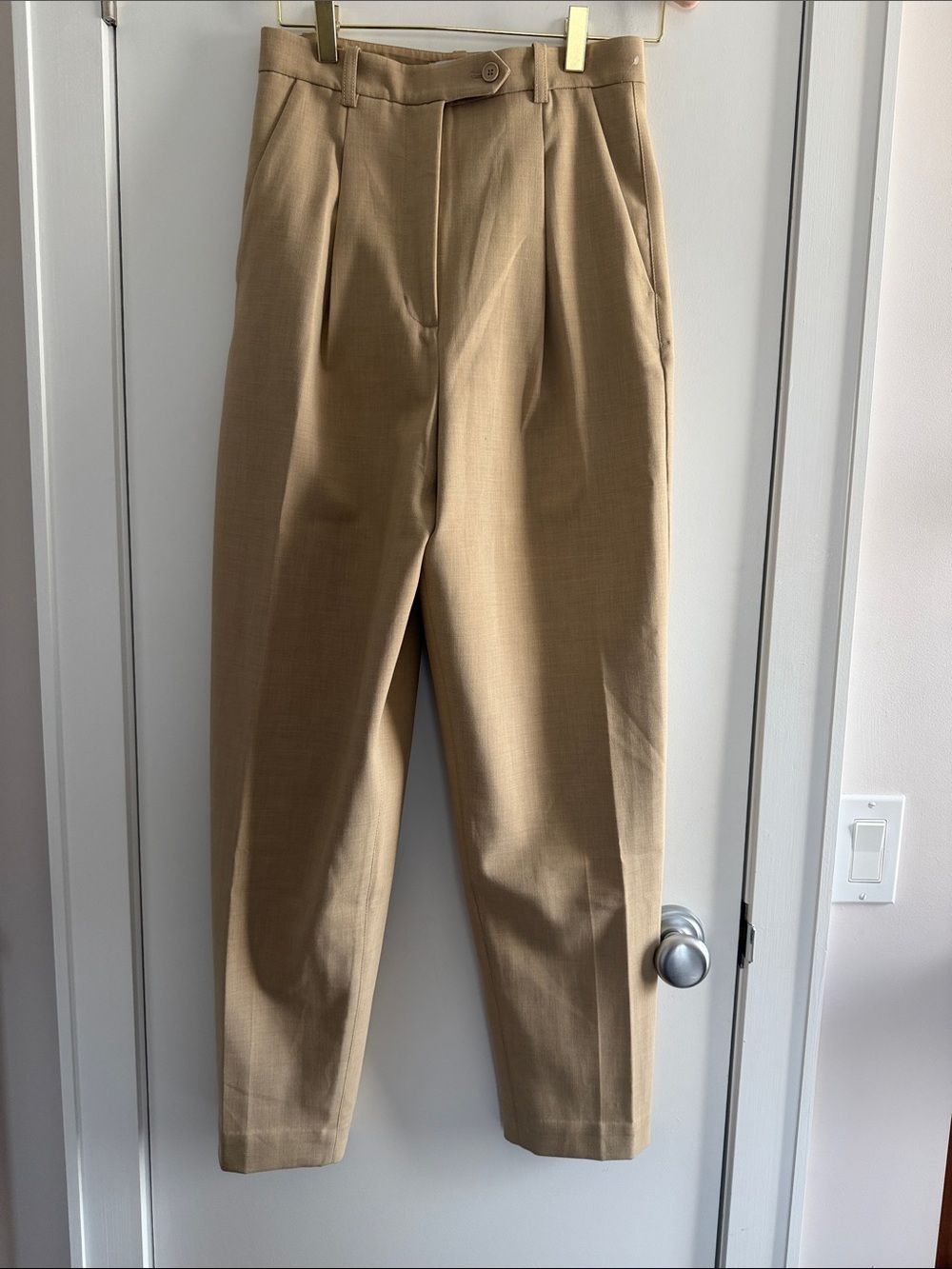 & othe stories  Light Brown Tapered Press Crease Trousers Women Size: 4